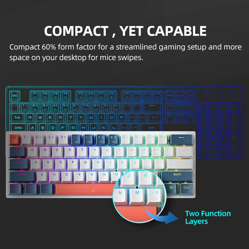 K500-B61 Machenike Mini Mechan - đánh giá và giá Gaming Keyboard E Yooso