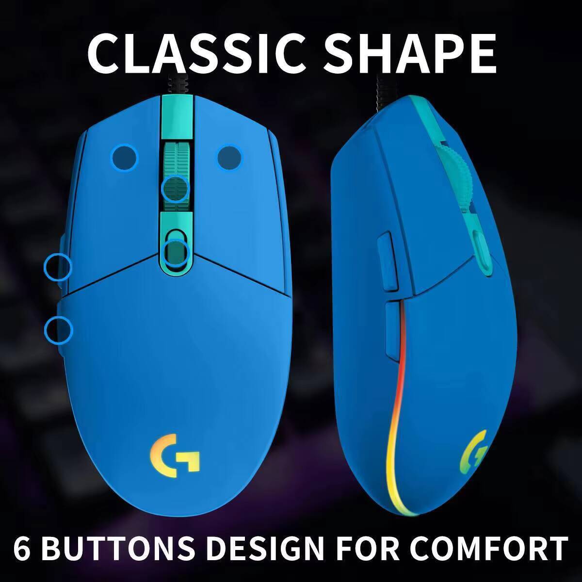 Logitech G203 LIGHTSYNC Mouse  - đánh giá và giá Logitech Mouse G203