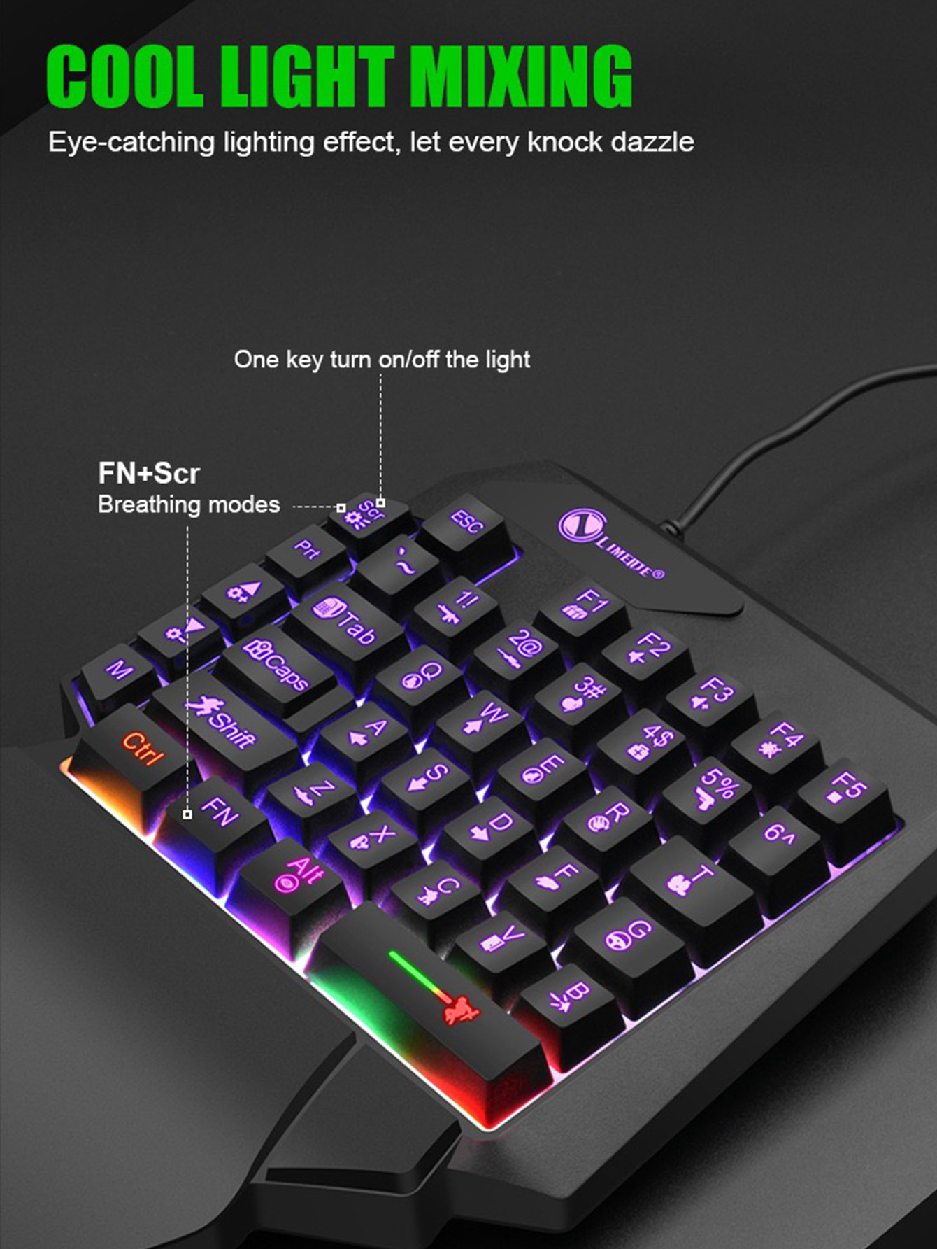 Mechanical One-Handed Light Ga - đánh giá và giá Gaming Keyboard And Mouse Converter For Mobile