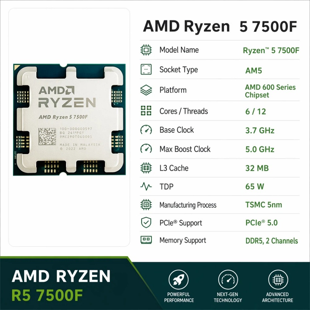 AMD R5 7500F Ryzen 5 7500F Zen - đánh giá và giá Amd Cpu Ryzen 5