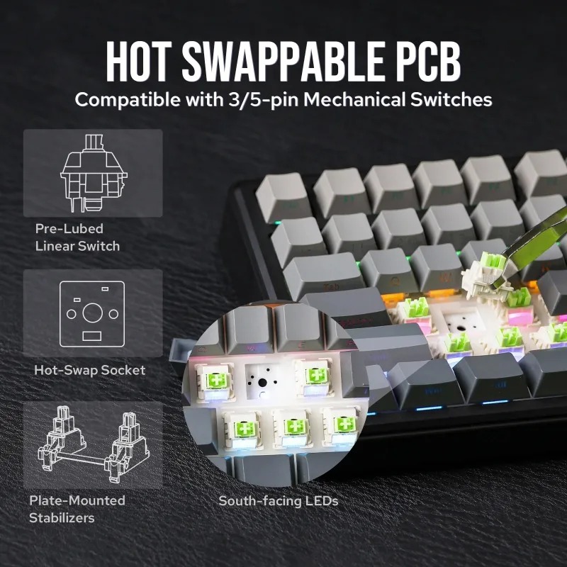 AULA F75 Max Mechanical Keyboa - đánh giá và giá Gaming Keyboard He