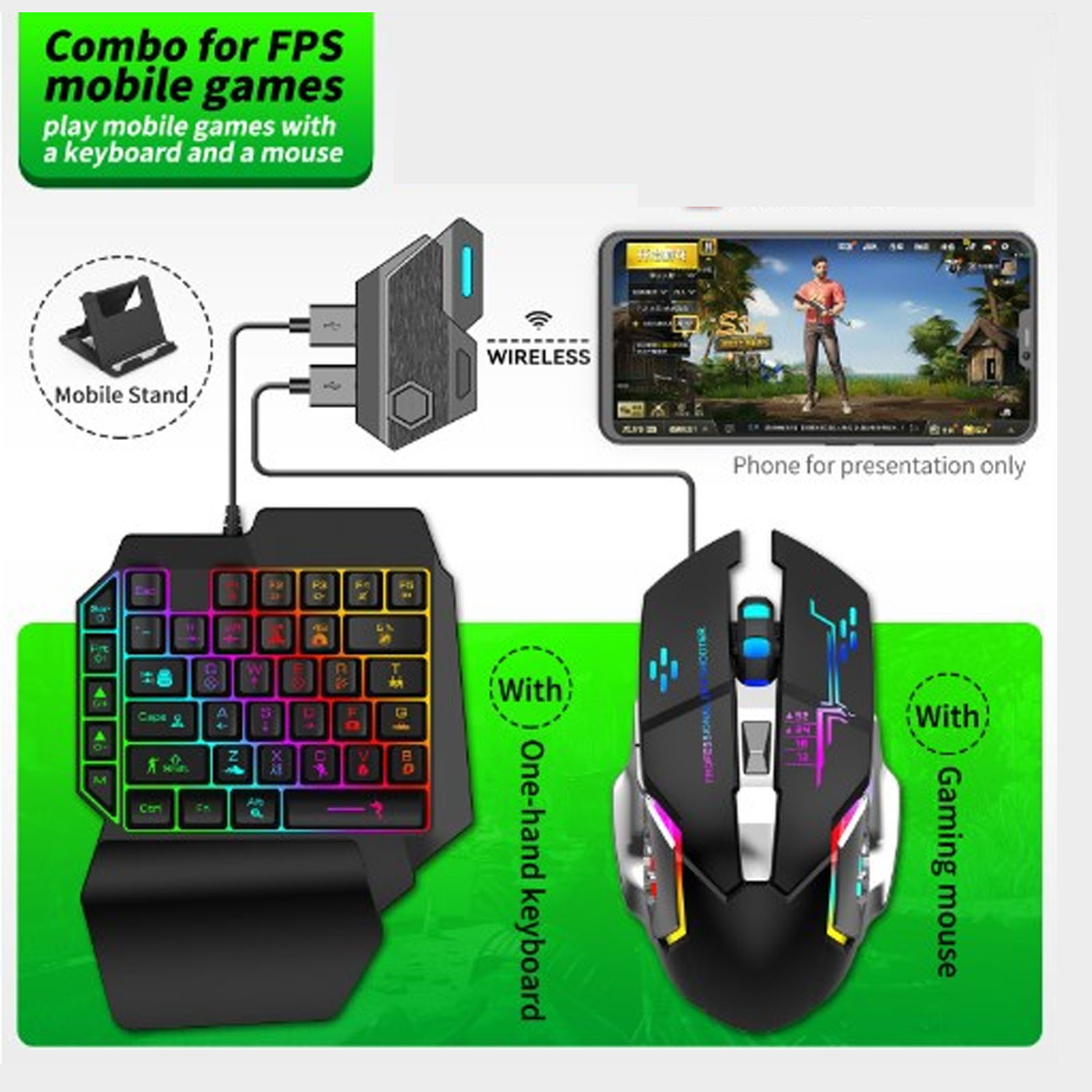 Mobile Game Combo Pack Bluetoo - đánh giá và giá Gaming Keyboard And Mouse Mobile